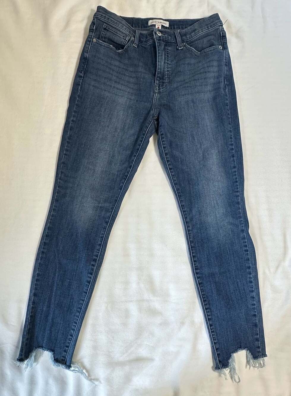 Lucky Brand Bridgette High Rise Skinny Jeans Size 12/31 Raw Hem